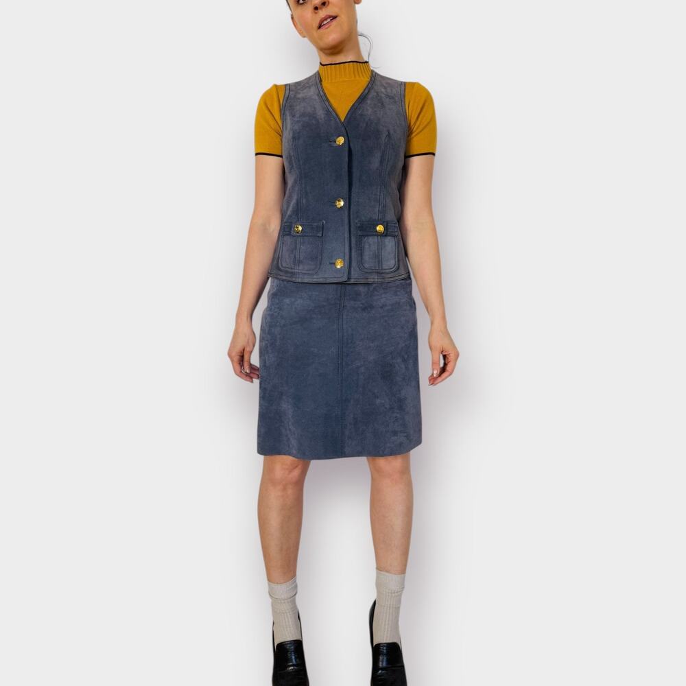 70s Vera Borea Gray‎ Suede Set Size S